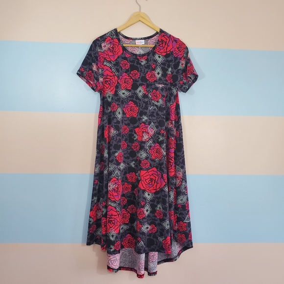 LuLaRoe Floral Rose Carly Dress - Picture 5 of 7